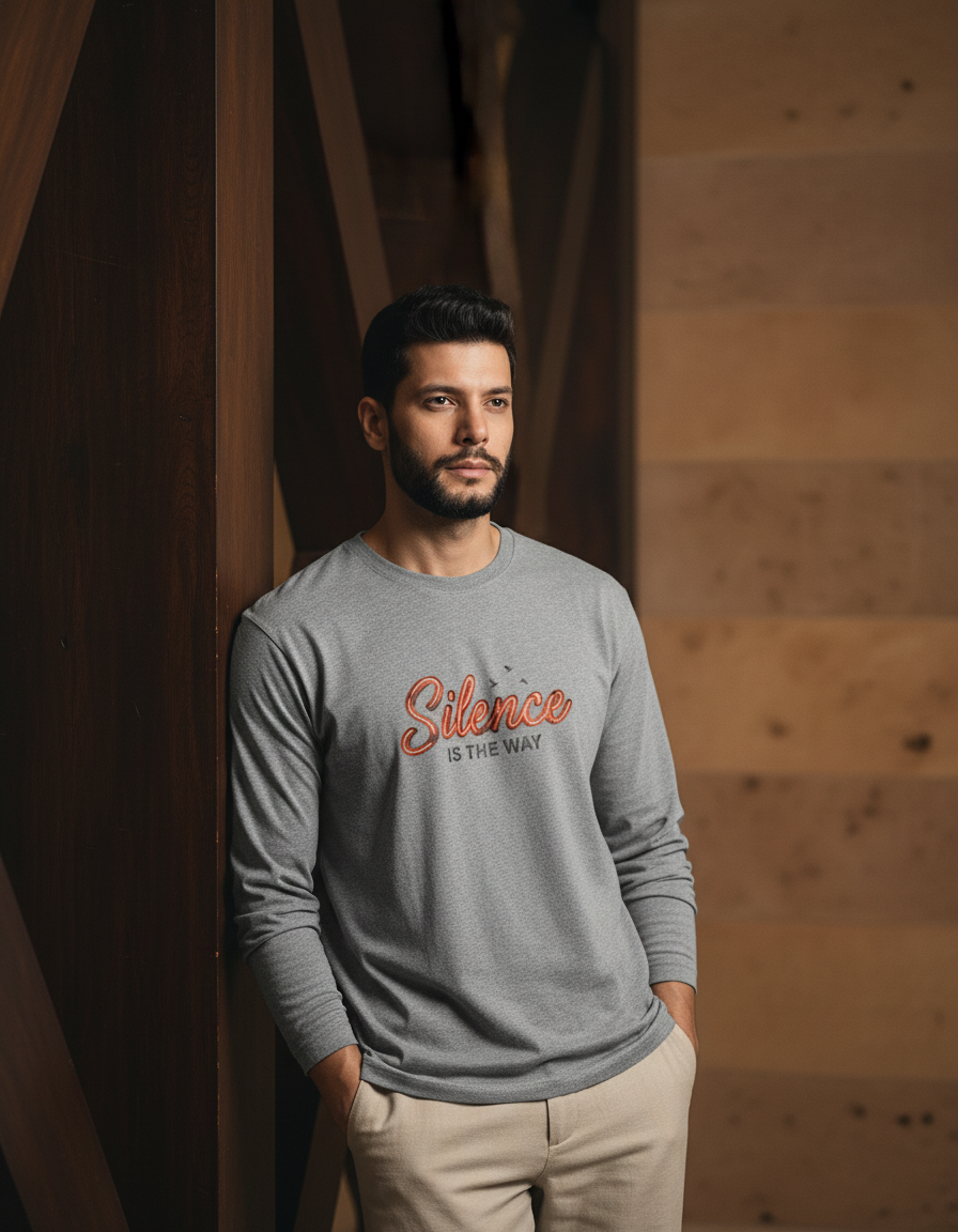 Men's "Silence Is The Way" Full Sleeve T-Shirt